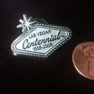 New! Collectible Centennial Las Vegas Nevada Lapel Pins in Silver
